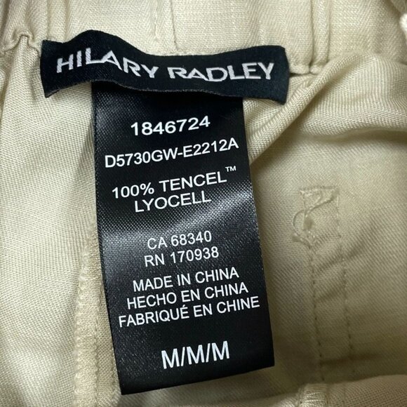 Hilary Radley Womens Tencel Pull-On Shorts Beige Size Medium a1536 - Picture 2 of 5